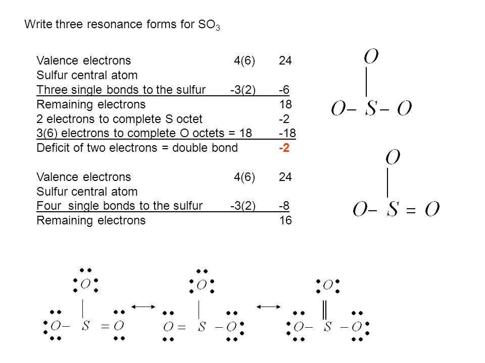 Electron dot structure for SO3?